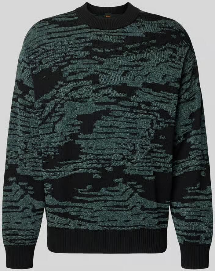 Boss Orange Regular Fit gebreide trui met grafisch jacquardpatroon model 'Andscape' - Foto 2