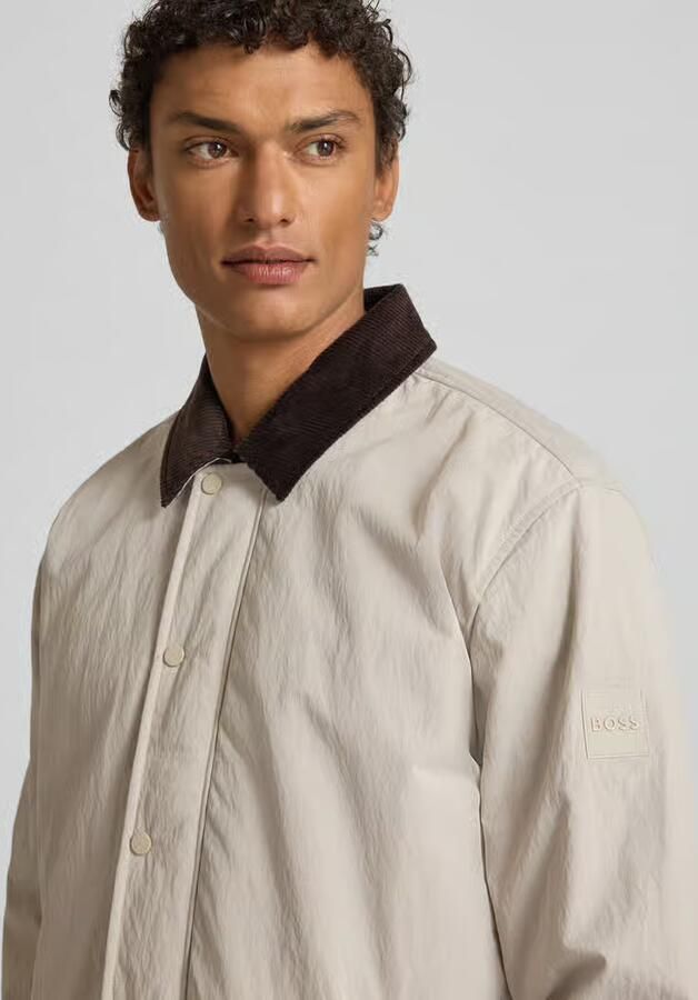 Boss Orange Regular fit Jack met corduroy kraag Model 'LEIDON-ZIP_M'