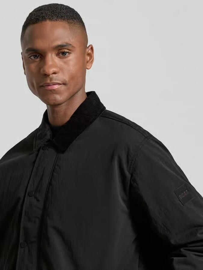 Boss Orange Regular fit Jack met corduroy kraag Model 'LEIDON-ZIP_M'