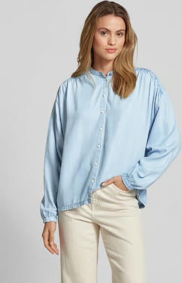 Boss Orange Regular fit jeansblouse met opstaande kraag model 'Bizzan' - Foto 7