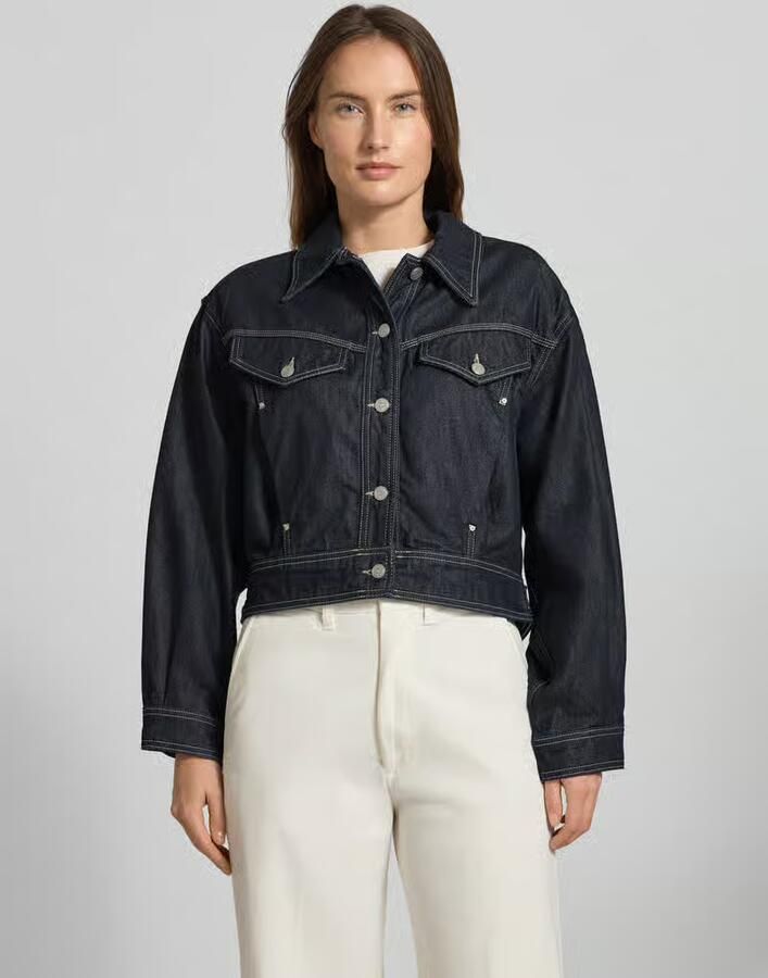 Boss Orange Regular fit jeansjack van een mix van katoen en lyocell model 'BOMBER TRUCKER 1.0' - Foto 2