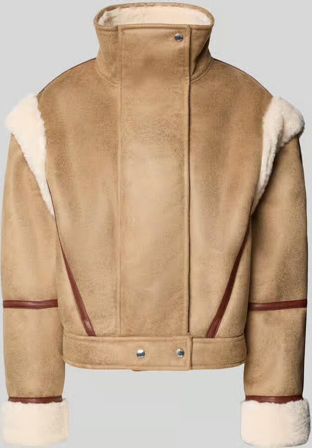 Boss Orange Regular fit kunstleren jack met afneembare platte kraag model 'CHEERLEA' - Foto 3