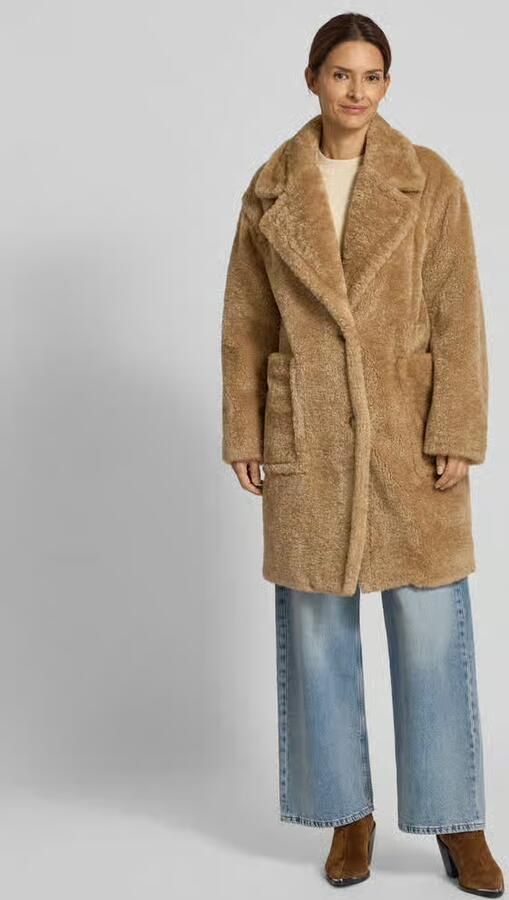 Boss Orange Regular fit lange jas van teddybont met grote zakken model 'CATEDY' - Foto 2