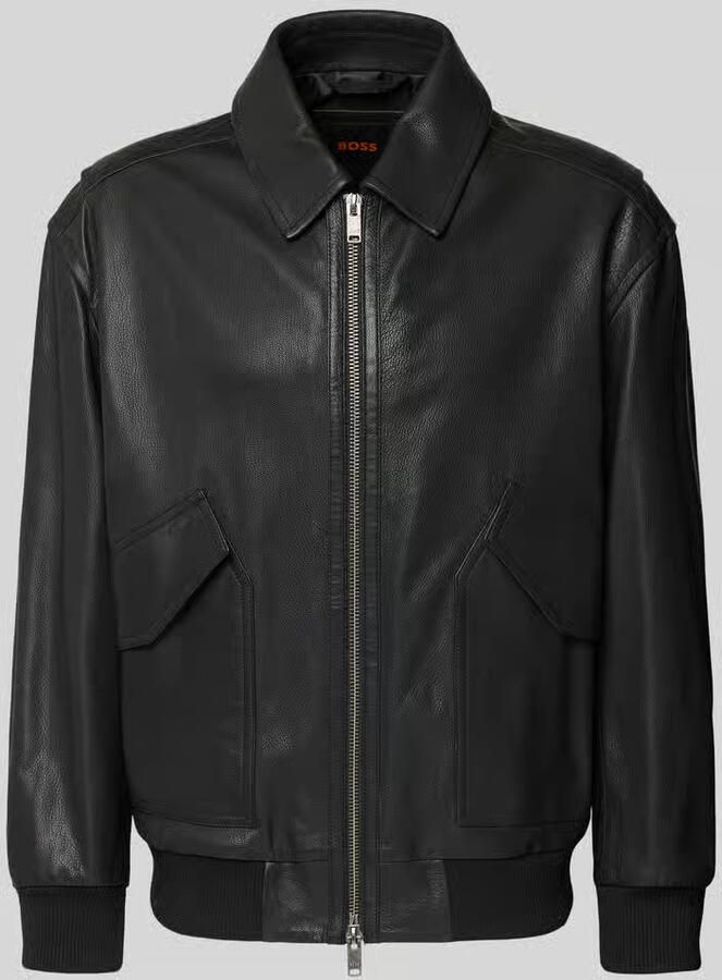 Boss Orange regular fit leren jack van echt geitenleer model 'JOSUAL' - Foto 2