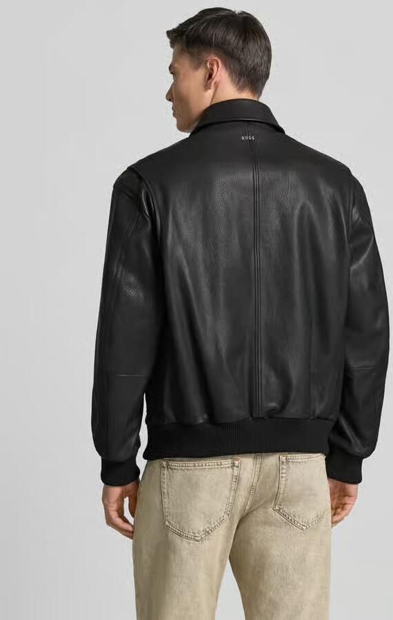 Boss Orange regular fit leren jack van echt geitenleer model 'JOSUAL' - Foto 2