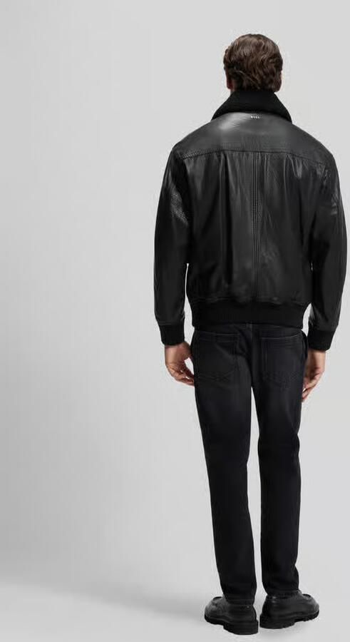 Boss Orange Regular Fit leren jack van puur buffelleer model 'Jopeak' - Foto 2