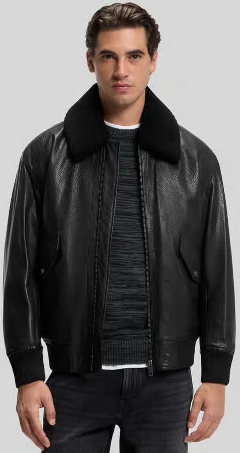 Boss Orange Regular Fit leren jack van puur buffelleer model 'Jopeak' - Foto 3
