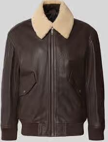 Boss Orange Regular Fit leren jack van puur buffelleer model 'Jopeak'