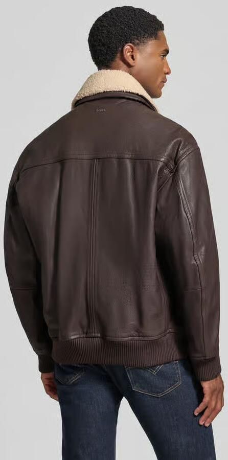 Boss Orange Regular Fit leren jack van puur buffelleer model 'Jopeak' - Foto 3