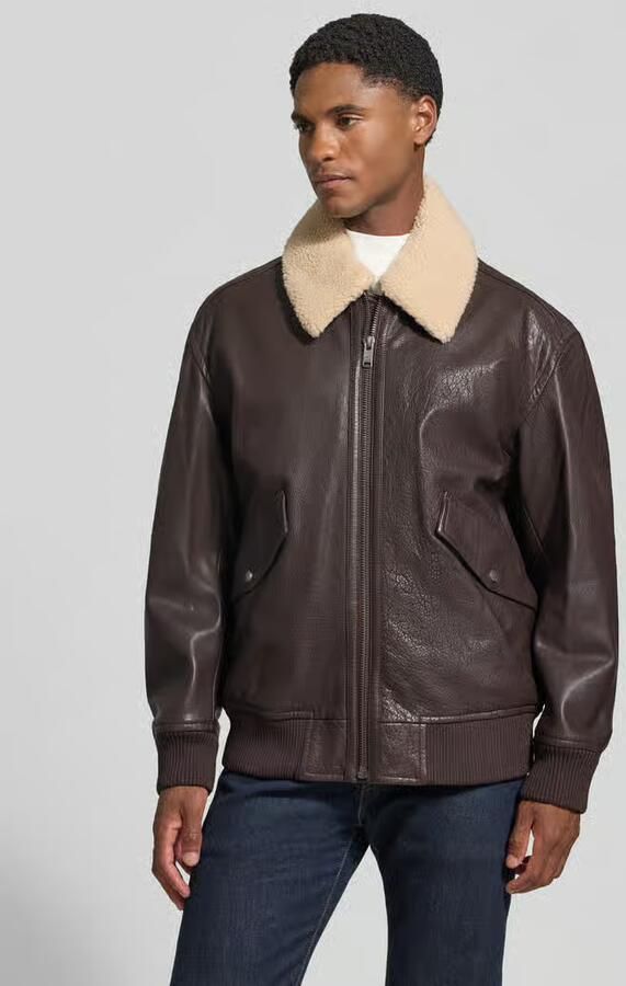 Boss Orange Regular Fit leren jack van puur buffelleer model 'Jopeak' - Foto 2