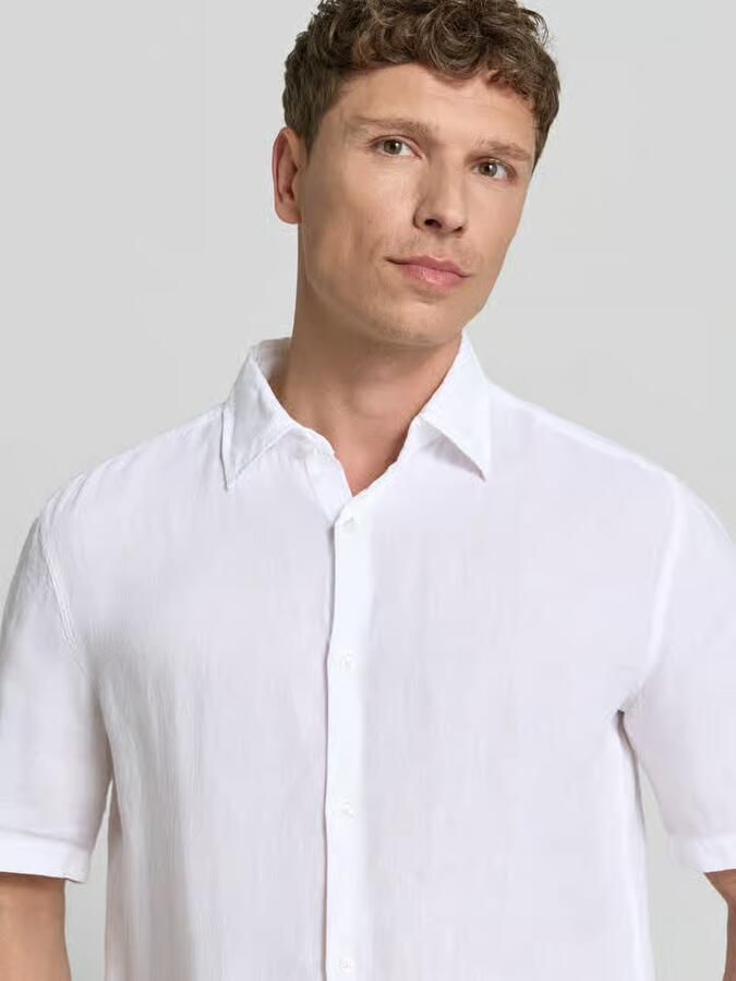 Boss Orange regular fit linnen overhemd met korte mouw model 'RASH_2_M' - Foto 3