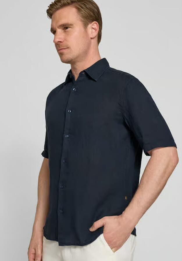 Boss Orange regular fit linnen overhemd met korte mouw model 'RASH_2_M'