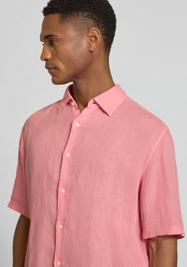 Boss Orange regular fit linnen overhemd met korte mouw model 'RASH_2_M'