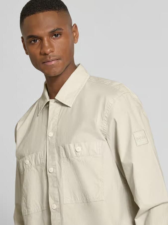 Boss Orange Regular fit overhemdjack met borstzakken model 'Locky'