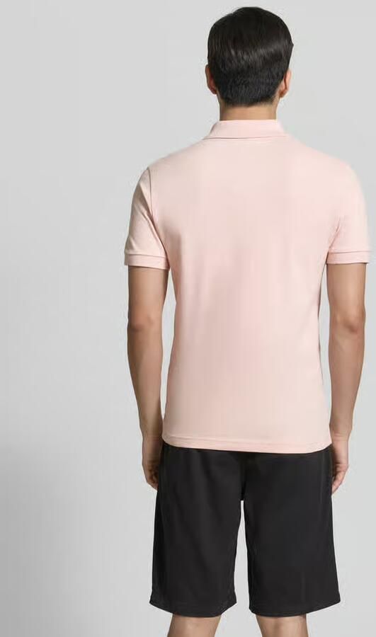 Boss Polo Shirt Korte Mouw Passerzip Half Zip Polo Roze