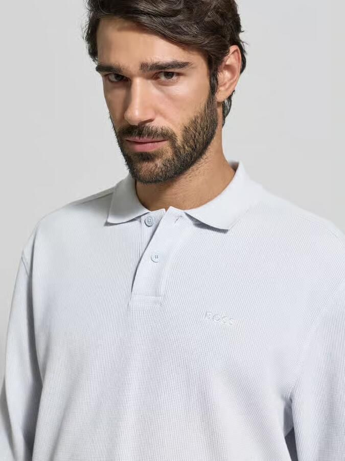 Boss Orange Regular fit poloshirt van katoenmix model 'PETEMPESTOLONG' - Foto 2
