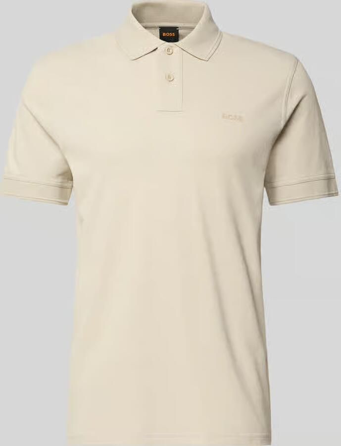 Boss Polo Shirt Korte Mouw Prime Cotton Pique Polo Shirt Light Beige - Foto 4