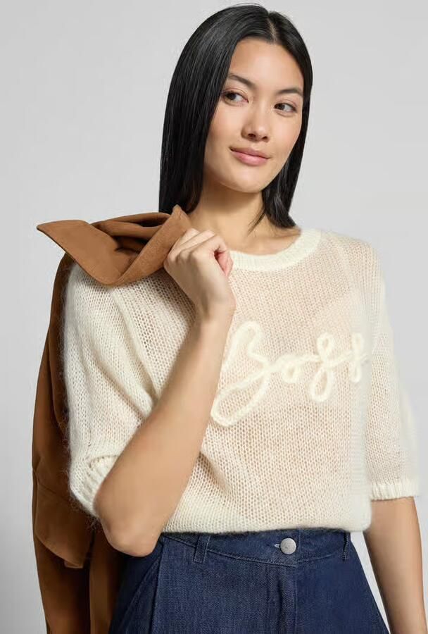 Boss Orange Regular fit pullover van mix van scheerwol en modal model 'C_Farezza' - Foto 2