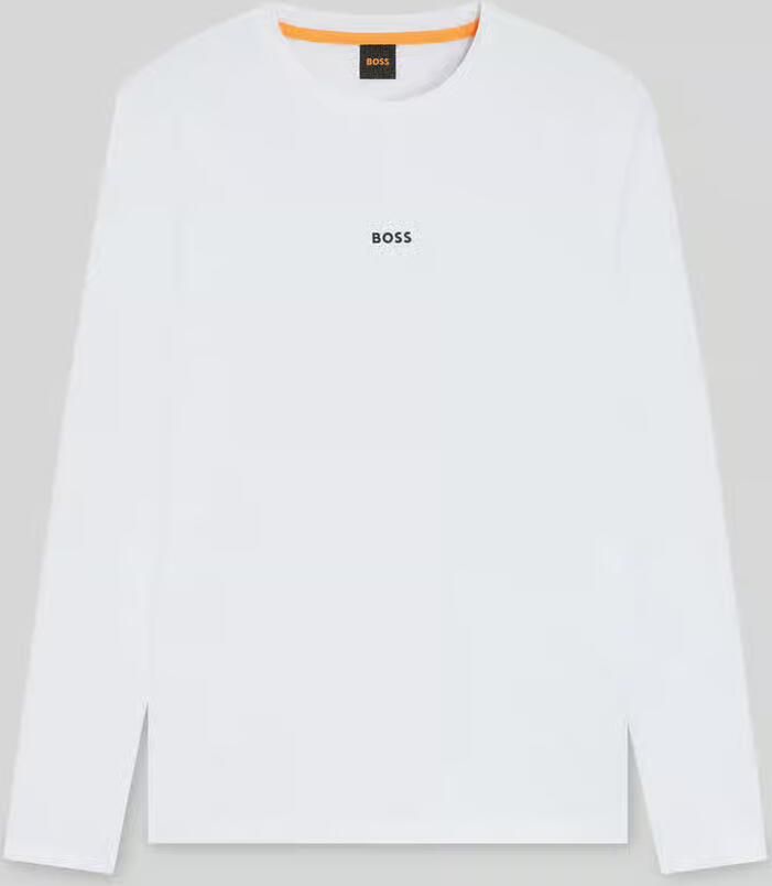 Hugo Boss Maglia regular fit in cotone elasticizzato con logo a contrasto uomo Boss Tchark 50473286 Bianco Wit Heren - Foto 2