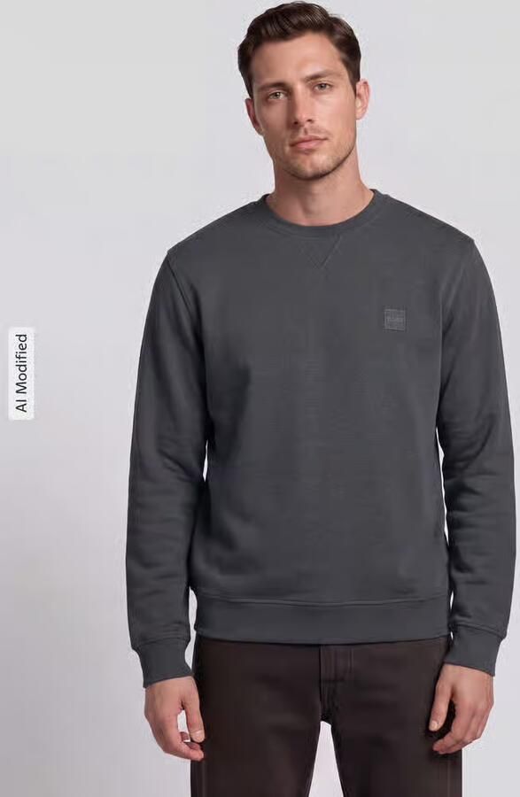 Boss Orange Regular fit sweatshirt van puur katoen model 'Westart' - Foto 2