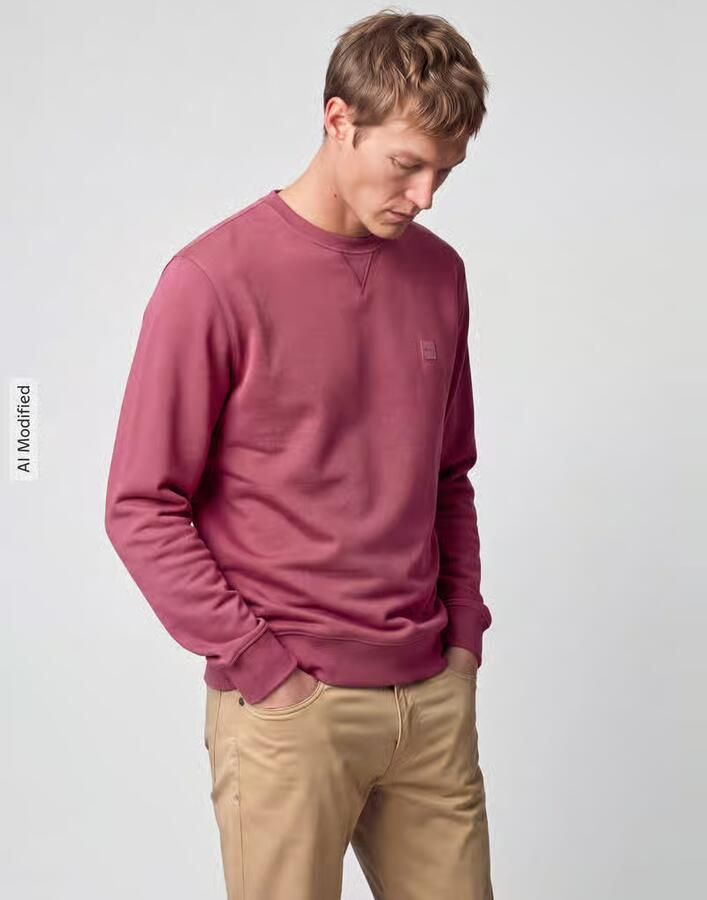 Boss Orange Regular fit sweatshirt van puur katoen model 'Westart' - Foto 2