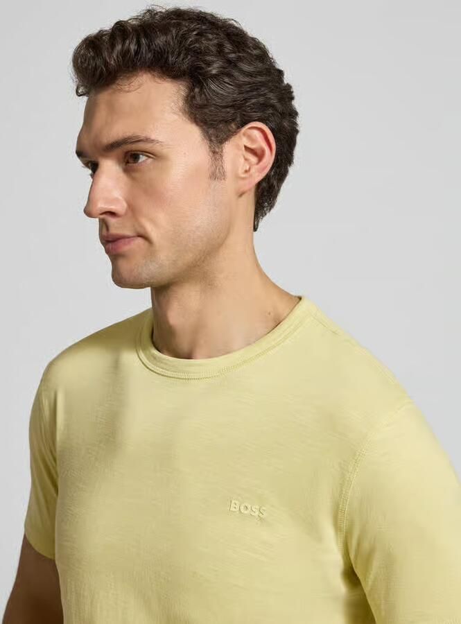 Boss Orange Regular fit T-shirt van gestructureerd katoen Model 'TEGOOD'