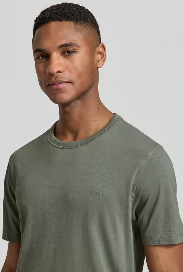 Boss Orange Regular fit T-shirt van gestructureerd katoen Model 'TEGOOD' - Foto 4