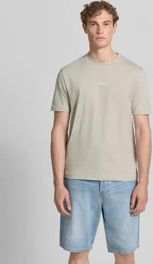 Boss Orange regular fit T-shirt van katoenmix model 'TCHUP' - Foto 11
