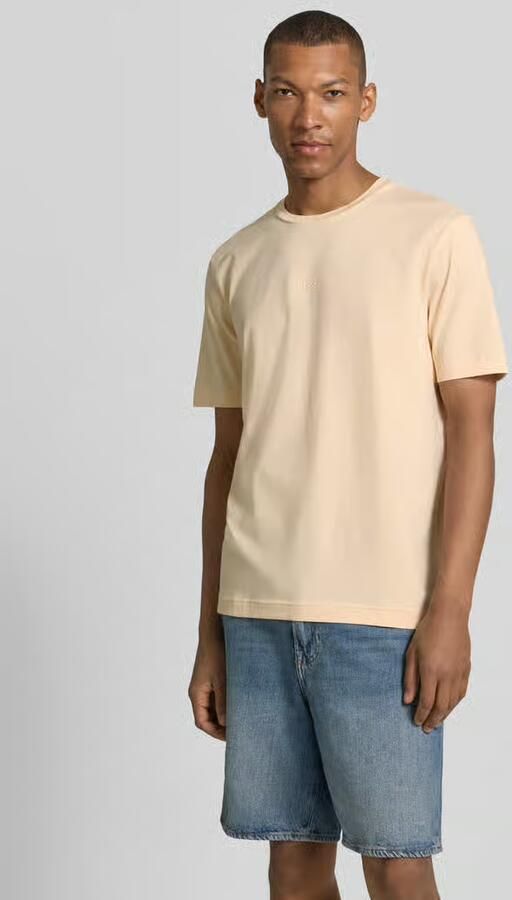 Boss Orange regular fit T-shirt van katoenmix model 'TCHUP' - Foto 4