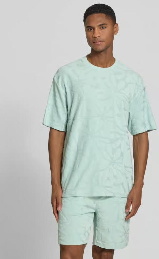 Boss Orange regular fit T-shirt van katoenmix model 'TE_FLOWER' - Foto 4