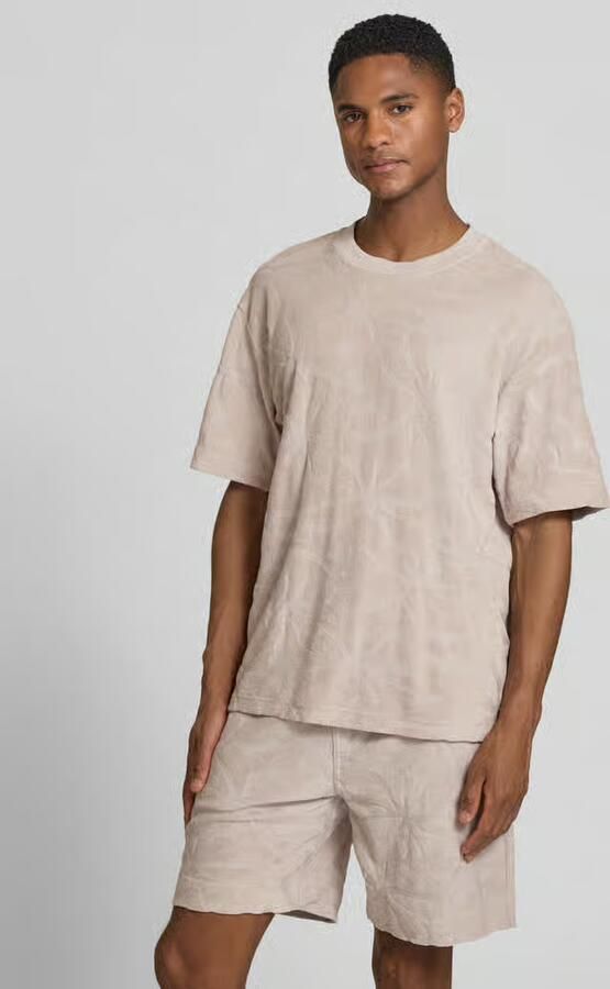 Boss Orange regular fit T-shirt van katoenmix model 'TE_FLOWER' - Foto 4