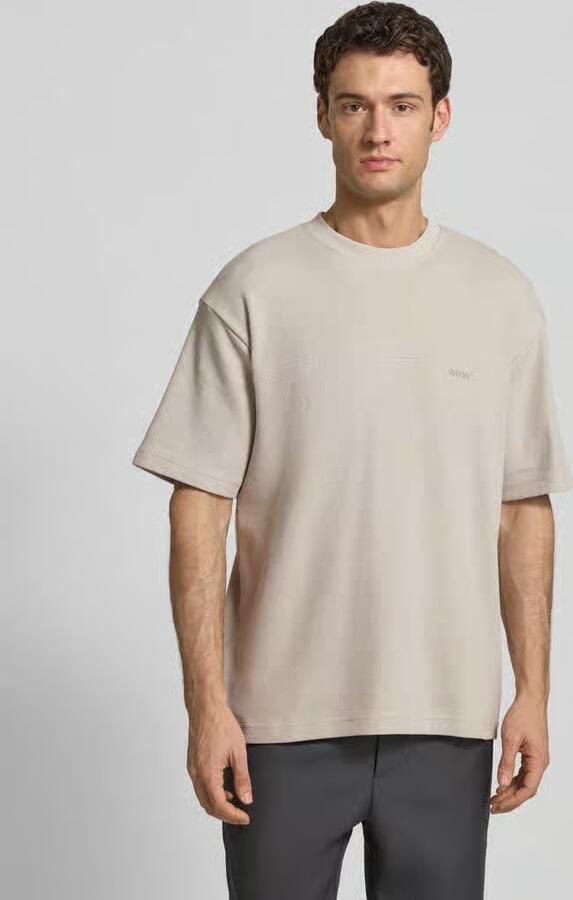Boss Orange Regular fit T-shirt van katoenmix model 'TE_HIVE' - Foto 4
