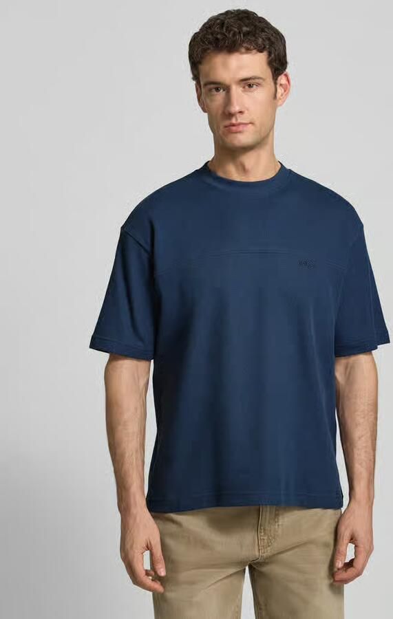 Boss Orange Regular fit T-shirt van katoenmix model 'TE_HIVE' - Foto 4