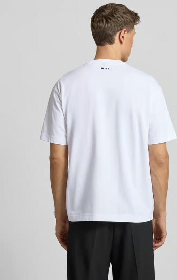 Boss Orange Regular fit T-shirt van katoenmix model 'TEETIM' - Foto 4