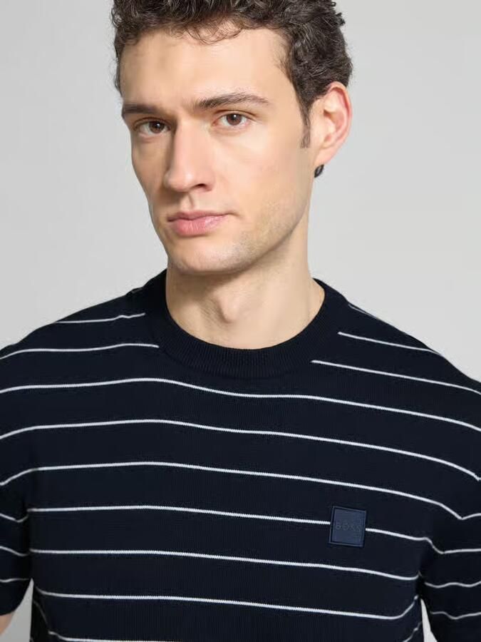 Boss Orange regular fit T-shirt van mix van katoen en kasjmier model 'KANACHO'
