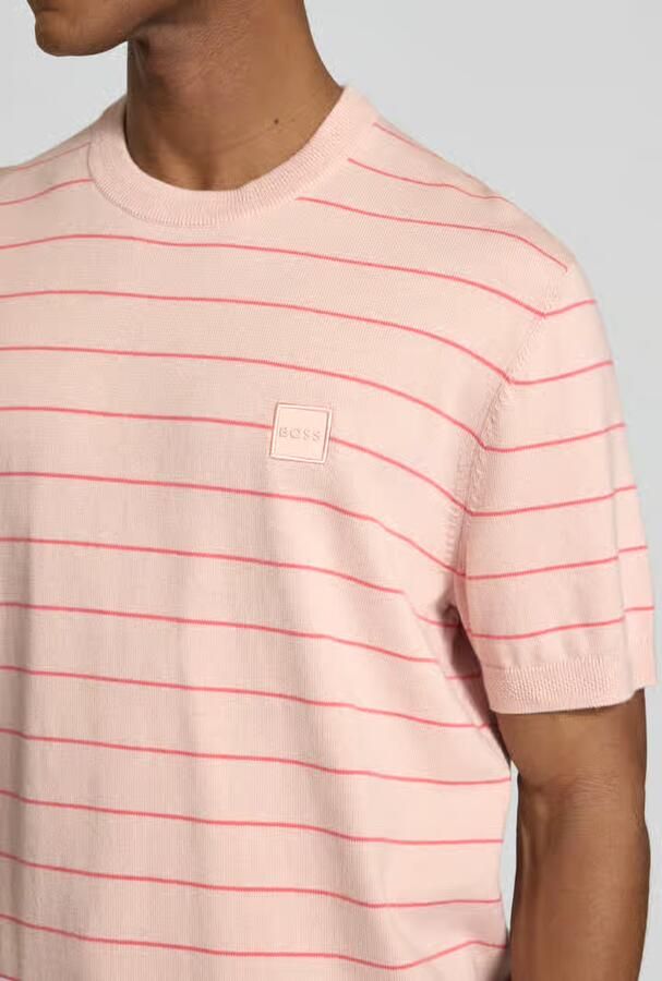 Boss Orange regular fit T-shirt van mix van katoen en kasjmier model 'KANACHO'