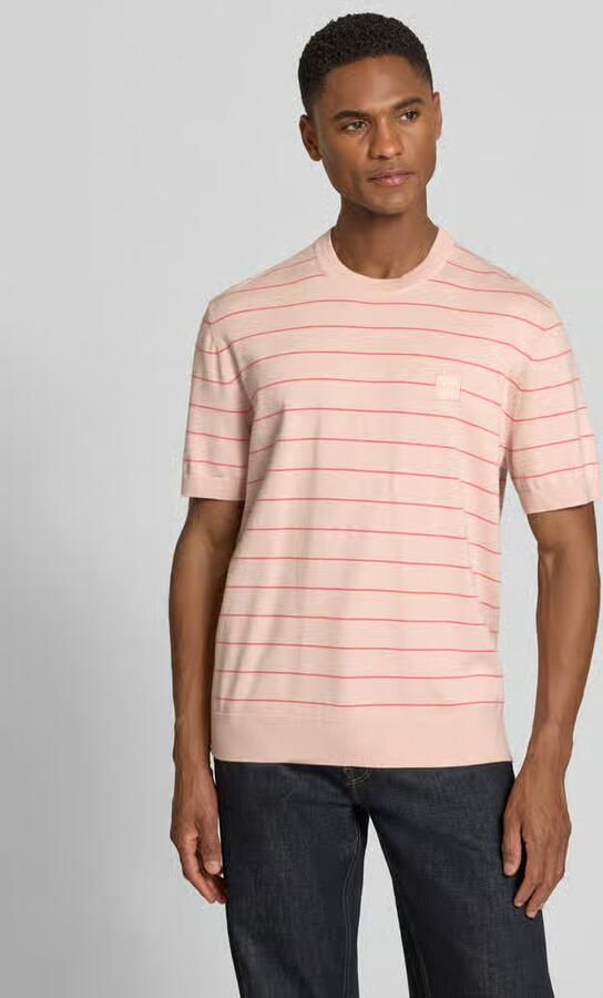 Boss Orange regular fit T-shirt van mix van katoen en kasjmier model 'KANACHO' - Foto 2