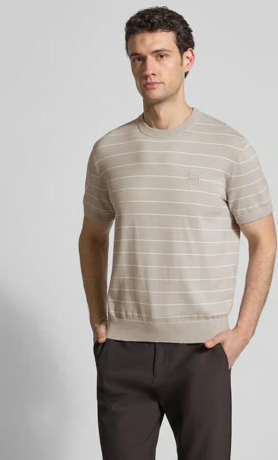 Boss Orange regular fit T-shirt van mix van katoen en kasjmier model 'KANACHO' - Foto 4