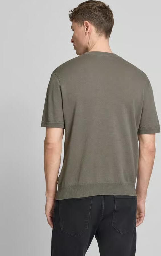 Boss Orange regular fit T-shirt van mix van katoen en linnen model 'KAJORDINO' - Foto 3
