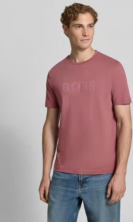 Boss Orange Regular fit t-shirt van puur katoen model 'Te_Logo' - Foto 3