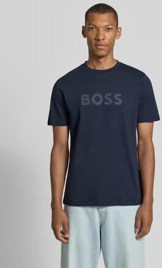 Boss Orange Regular fit t-shirt van puur katoen model 'Te_Logo' - Foto 4