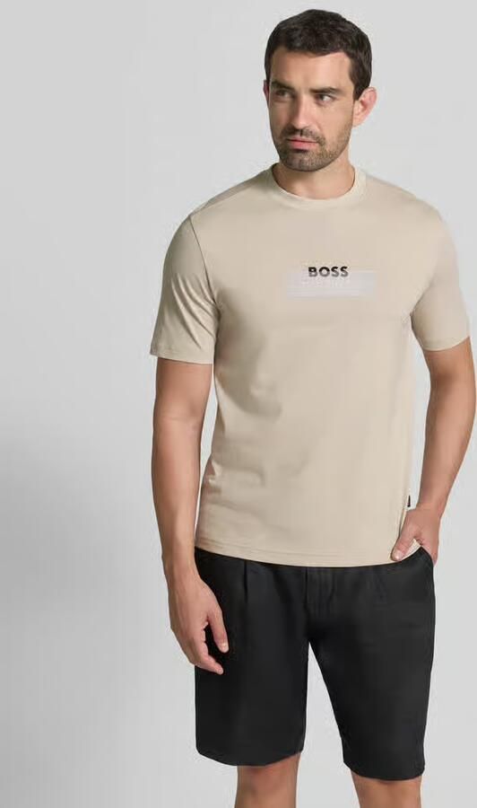 Boss Orange regular fit T-shirt van puur katoen model 'Te_LOGOTAPE' - Foto 3