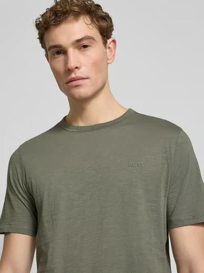 Boss Orange Regular fit T-shirt van gestructureerd katoen Model 'TEGOOD'
