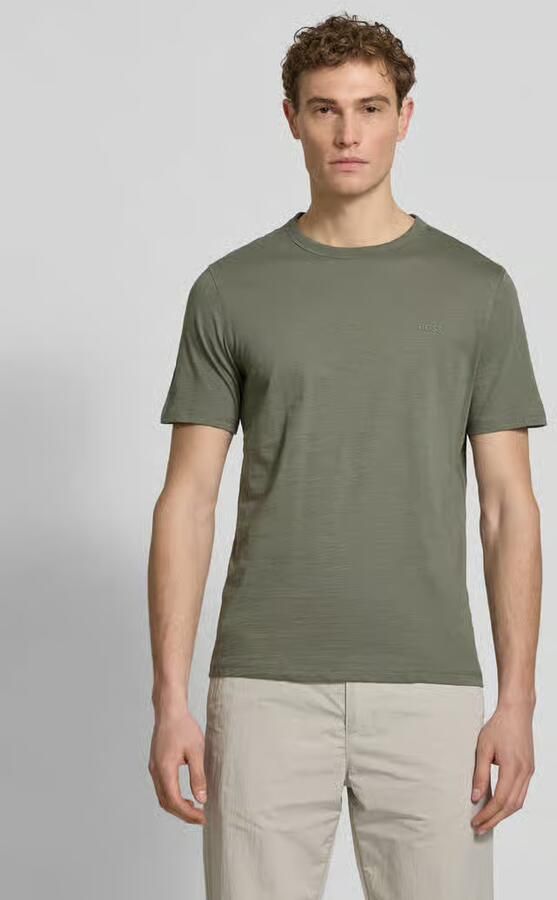Boss Orange Regular fit T-shirt van gestructureerd katoen Model 'TEGOOD' - Foto 6