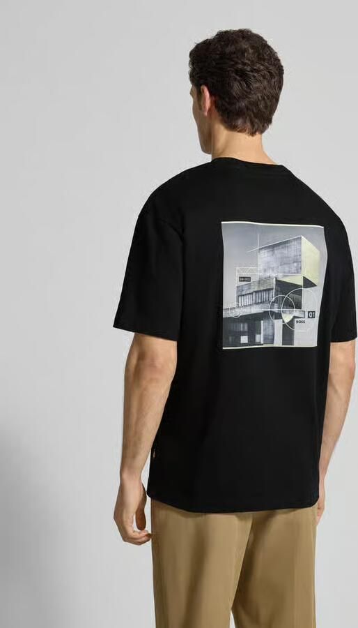 Boss Orange Regular fit T-shirt van zuiver katoen Model 'TE-BRUTALISM' - Foto 3