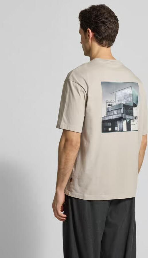Boss Orange Regular fit T-shirt van zuiver katoen Model 'TE-BRUTALISM' - Foto 7