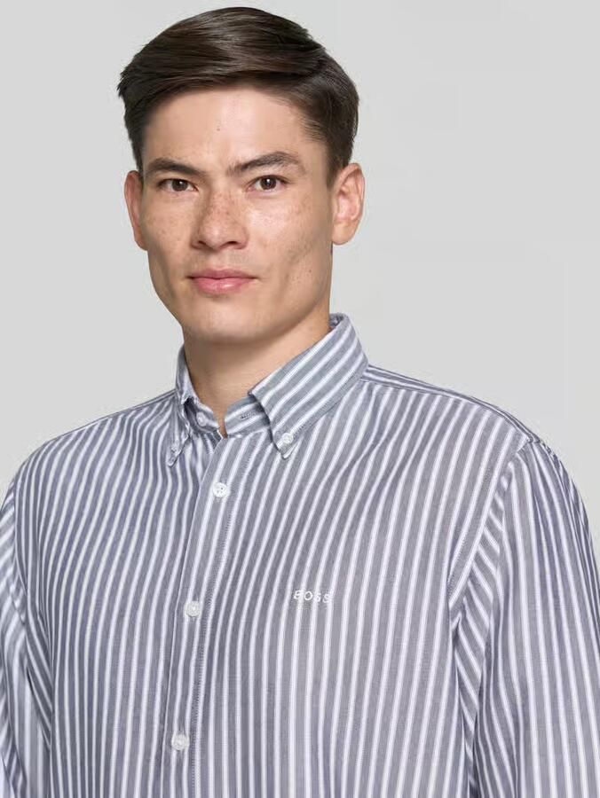 Boss Orange regular fit vrijetijdsoverhemd van mix van katoen en lyocell model 'RICOPLUS'