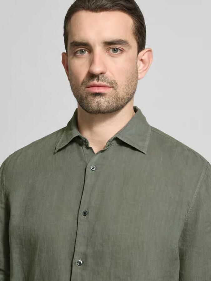 Boss Orange regular fit vrijetijdsoverhemd van puur linnen model 'RASH' - Foto 3