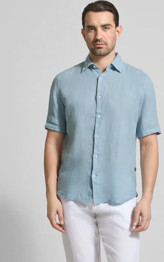 Boss Orange regular fit vrijetijdsoverhemd van puur linnen model 'RASH' - Foto 7