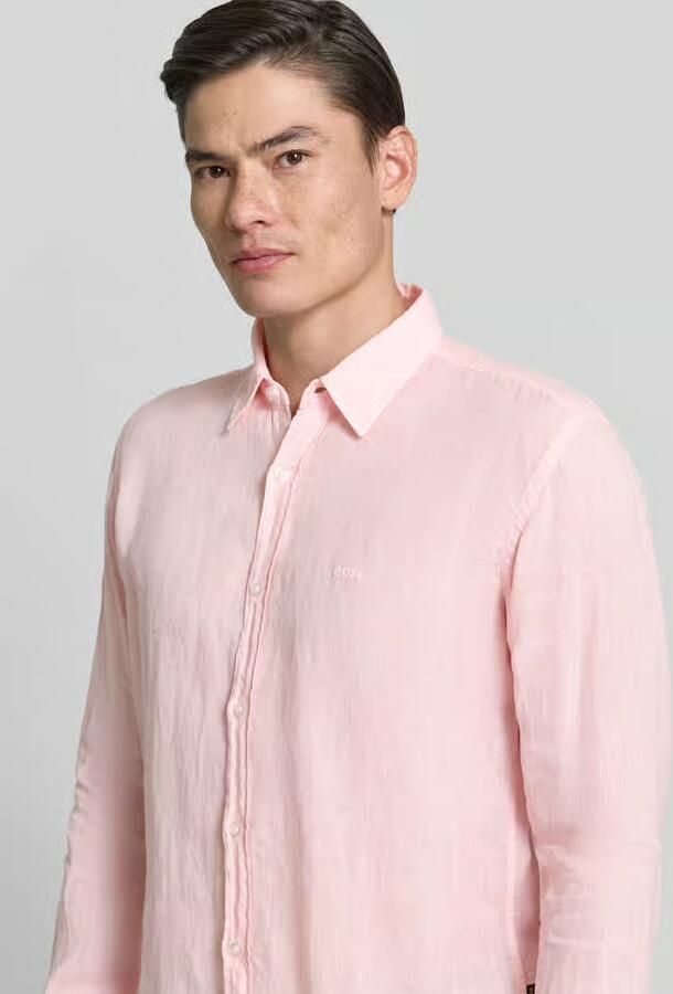 Boss Orange regular fit vrijetijdsoverhemd van puur linnen model 'RELEGANT' - Foto 3